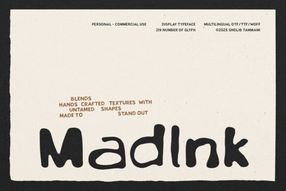 Madink: A Handwritten Font for Editorial Charm
